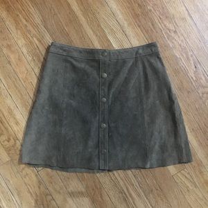 Suede Mini Skater Skirt